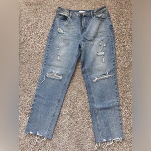 Cello distressed straight leg jeans